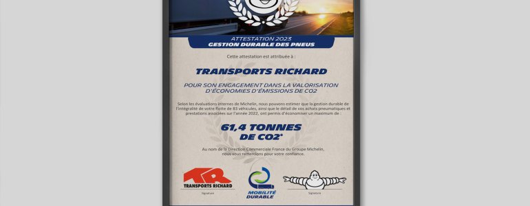 Attestation CO2 Michelin : un pas de plus vers le transport durable